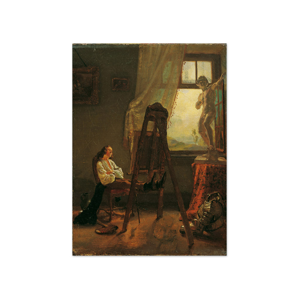 The Sleeping Artist in the Studio by Josef Danhauser - Compact / Full Bleed / No Frame