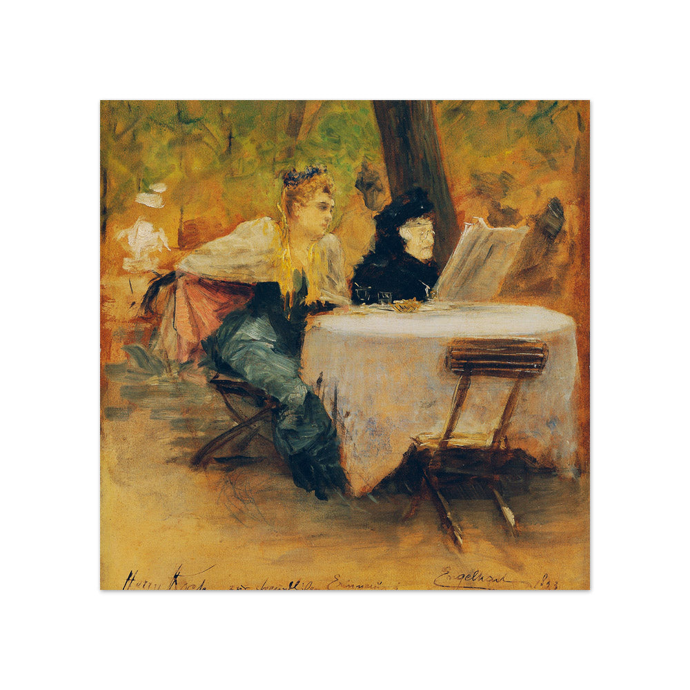 In the garden restaurant by Josef Engelhart - Compact / Full Bleed / No Frame