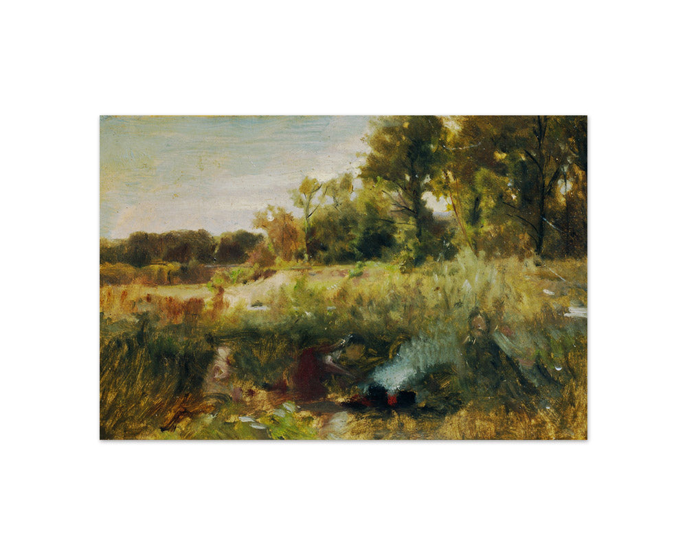 Rural landscape with children by the fire by Johann Till der Jüngere - Compact / Full Bleed / No Frame