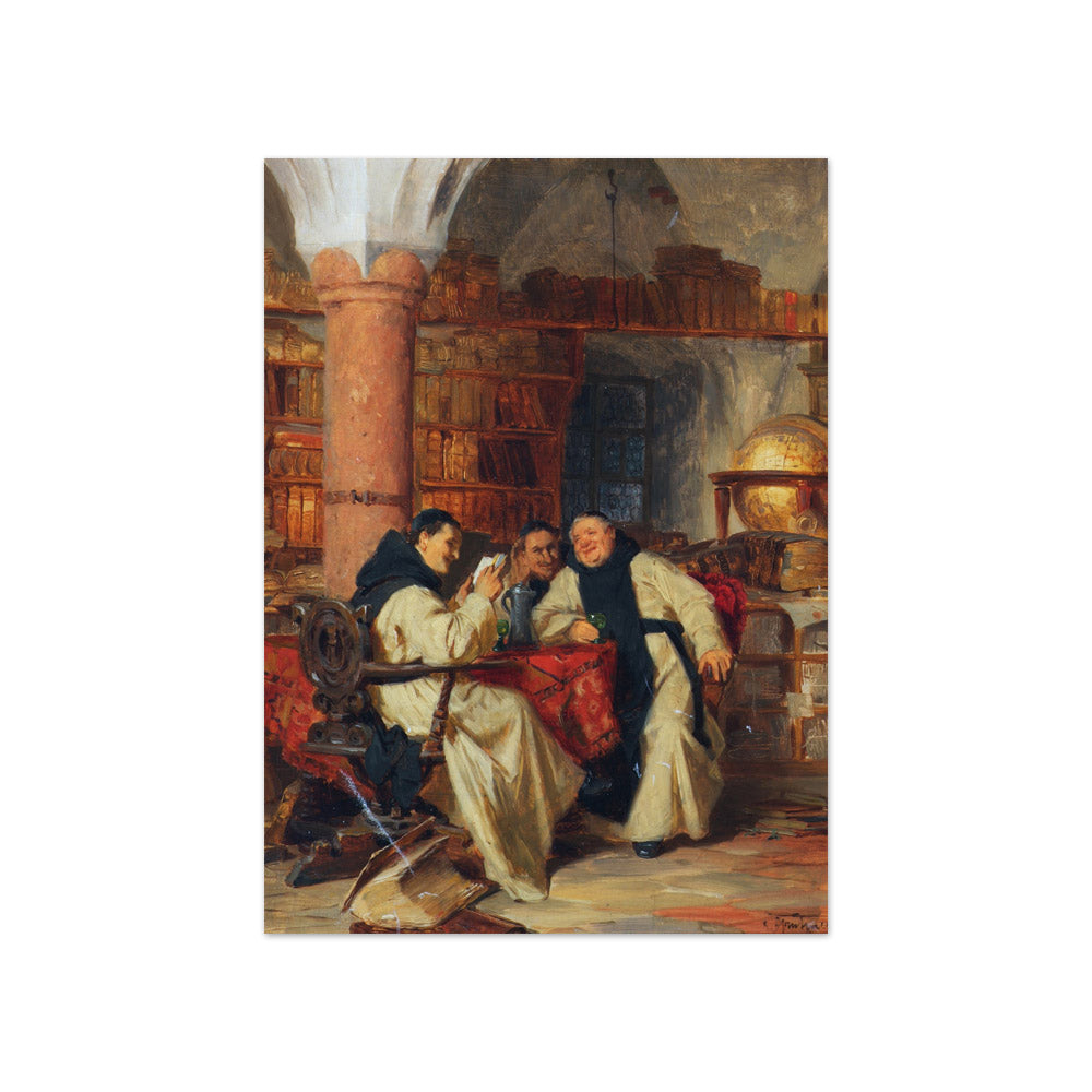 In the monastery library by Eduard Theodor Ritter von Grützner - Compact / Full Bleed / No Frame