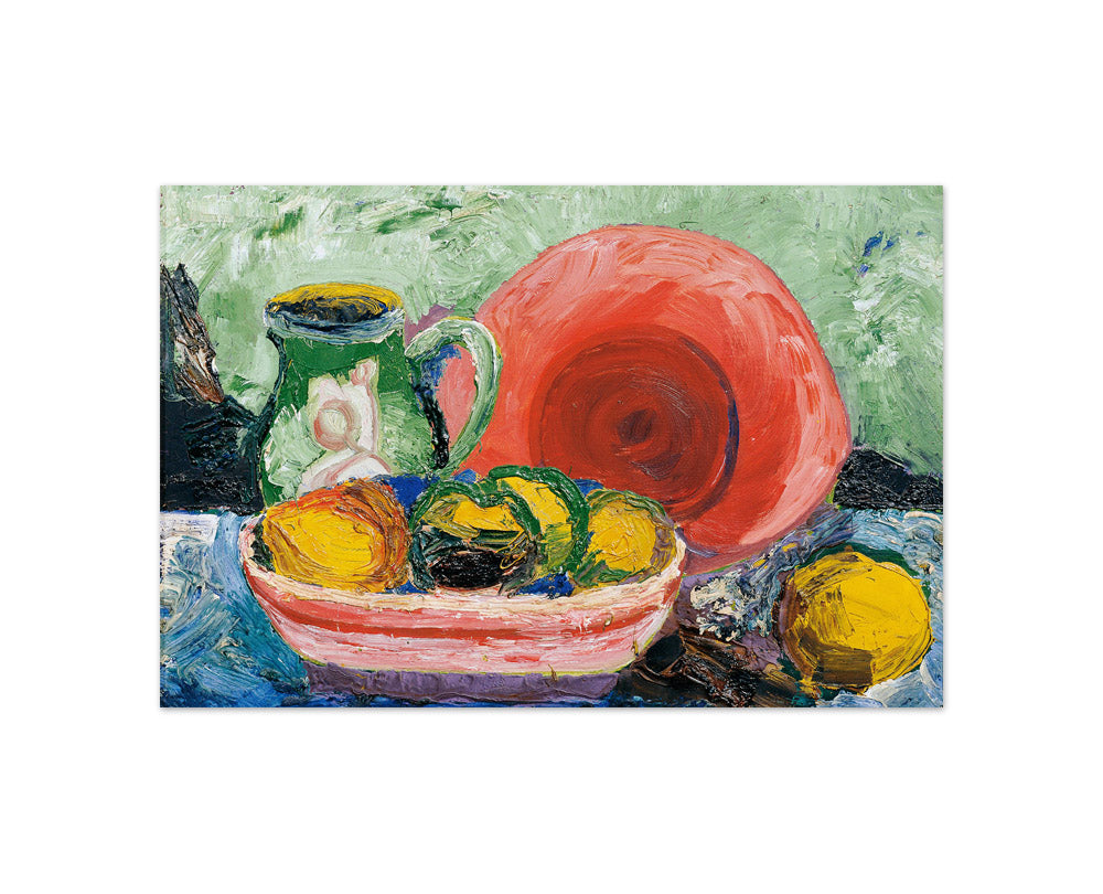 Still life with red plate, jug and lemon by Hedwig Wagner - Compact / Full Bleed / No Frame