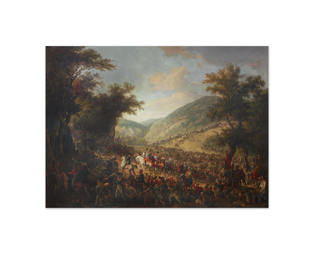 The Allied Armies, Emperor Franz I of Austria with Crown Prince Ferdinand at the head, Cross the Vosges in July 1815 by Johann Nepomuk Höchle - Compact / Full Bleed / No Frame