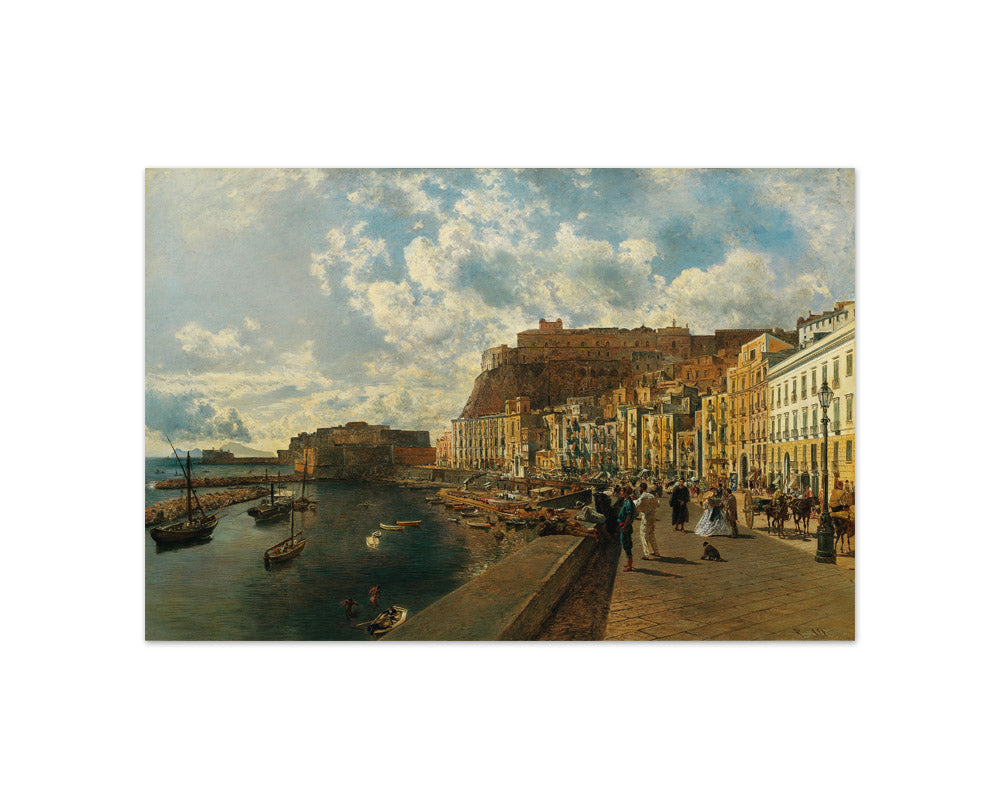 On the Beach of Santa Lucia in Naples by Rudolf von Alt - Compact / Full Bleed / No Frame