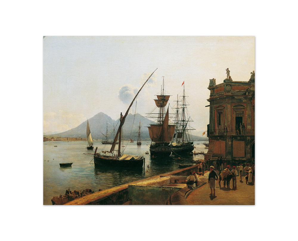 The Port of Naples with Vesuvius by Rudolf von Alt - Compact / Full Bleed / No Frame