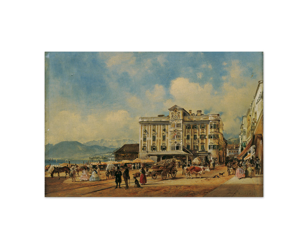 The Town Hall in Gmunden by Rudolf von Alt - Compact / Full Bleed / No Frame