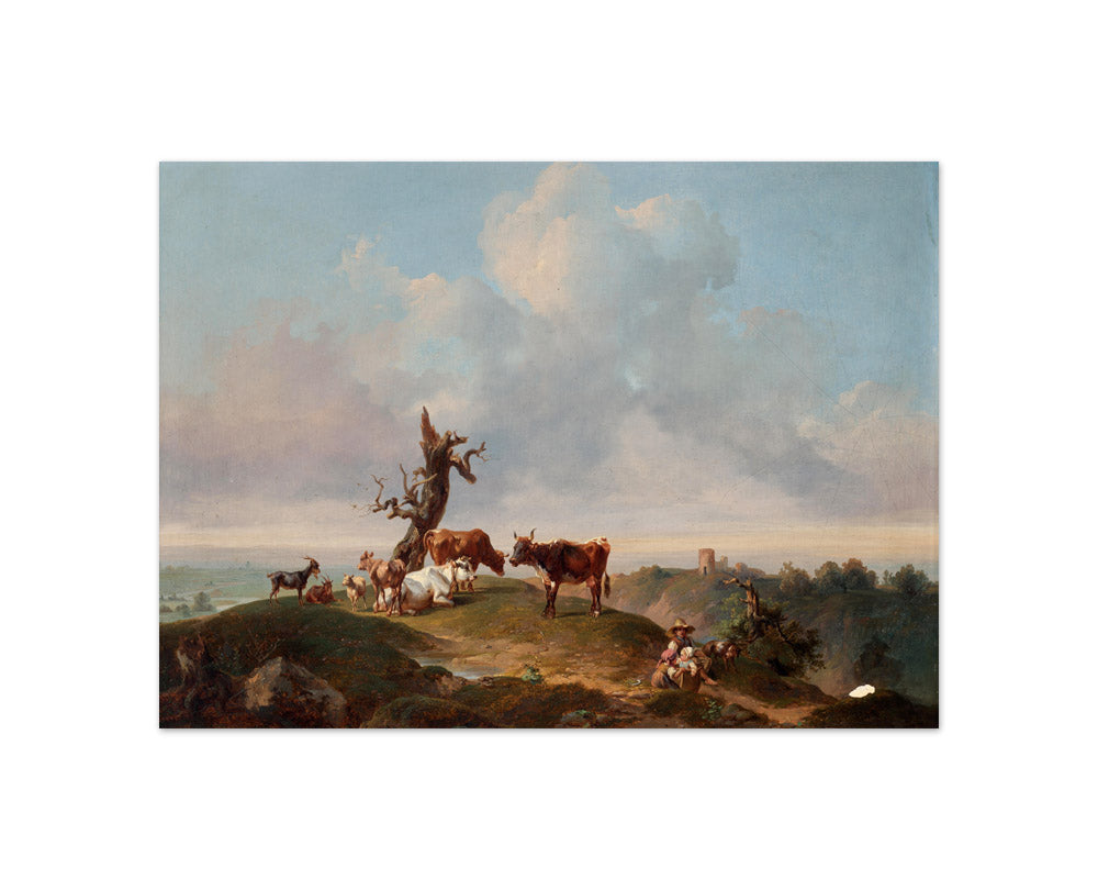 Cows and Goats in the Pasture by Joseph Heicke - Compact / Full Bleed / No Frame