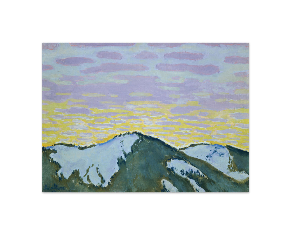 Snow-covered mountain peaks at twilight by Koloman Moser - Compact / Full Bleed / No Frame