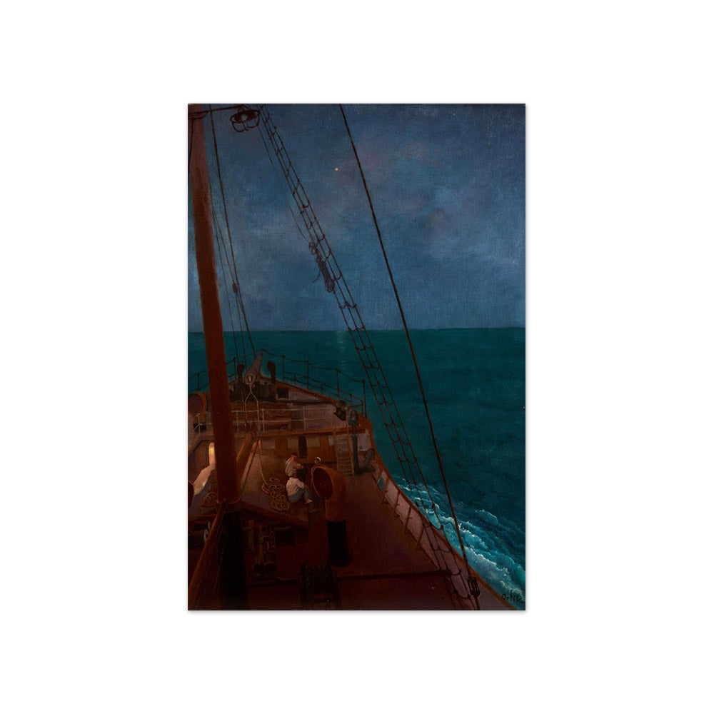 Nighttime journey in the Mediterranean Sea by Emil Orlik - Compact / Full Bleed / No Frame