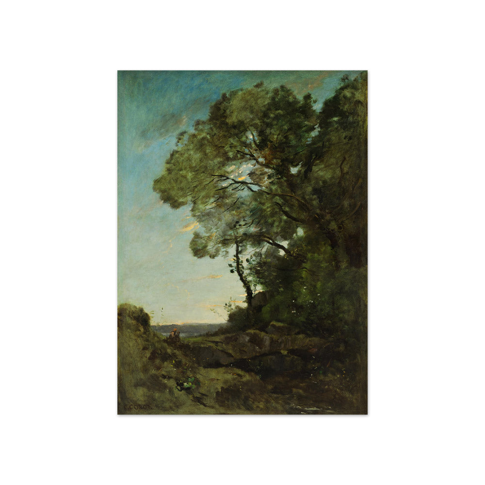 Tree landscape (Evening) by Jean-Baptiste Camille Corot - Compact / Full Bleed / No Frame