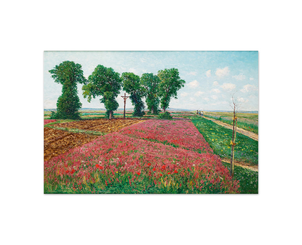 The large Sainfoin field in Znaim IV by Theodor von Hörmann - Compact / Full Bleed / No Frame