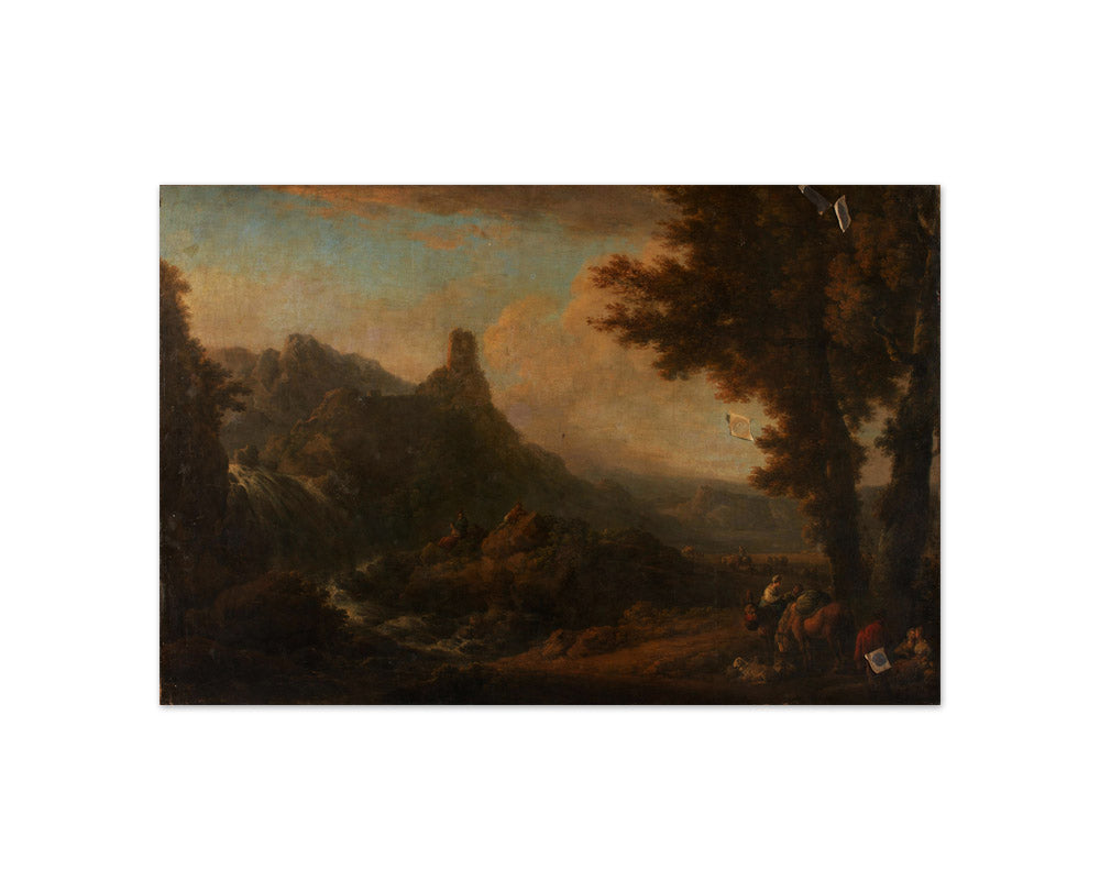 Landscape with Waterfall by Ignaz Du Vivier - Compact / Full Bleed / No Frame