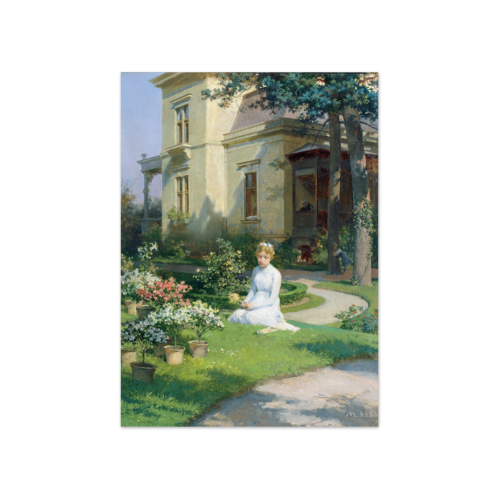 Girl in the Garden of a Villa by Julius Victor Berger - Compact / Full Bleed / No Frame