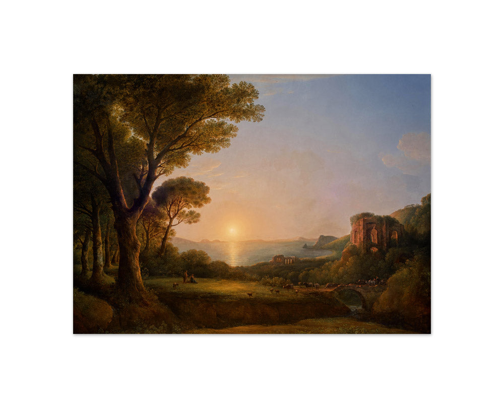 The Bay of Baiae at Sunset by Lorenz Adolf Schönberger - Compact / Full Bleed / No Frame