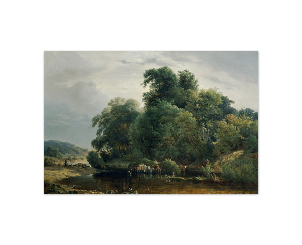 Landscape with Herd of Cattle and Shepherdess by Heinrich Peyer - Compact / Full Bleed / No Frame