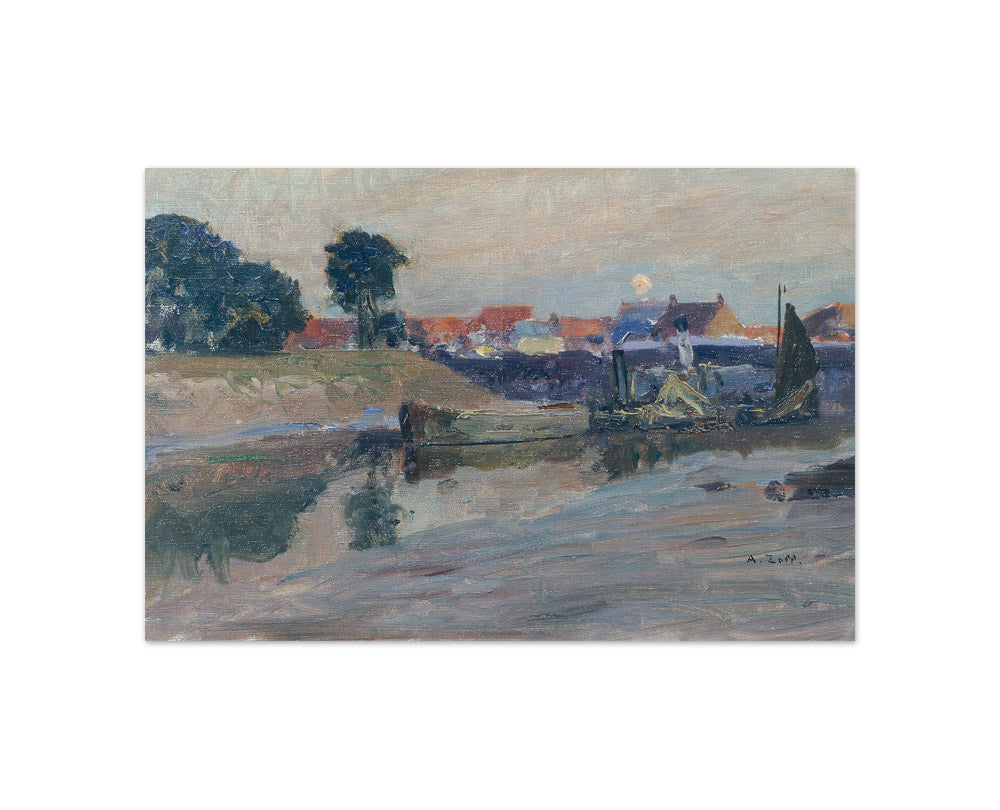 Rising Moon over Nieuport by Alfred Zoff - Compact / Full Bleed / No Frame