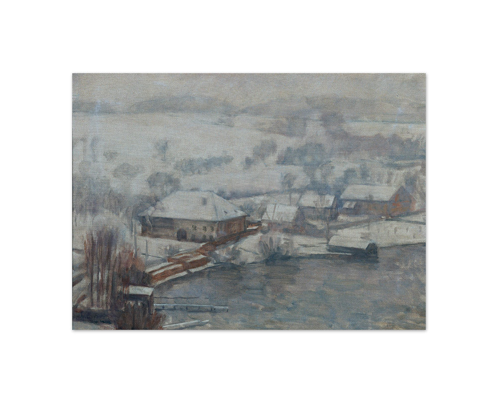 Winter landscape by Lake Attersee by Walther Gamerith - Compact / Full Bleed / No Frame
