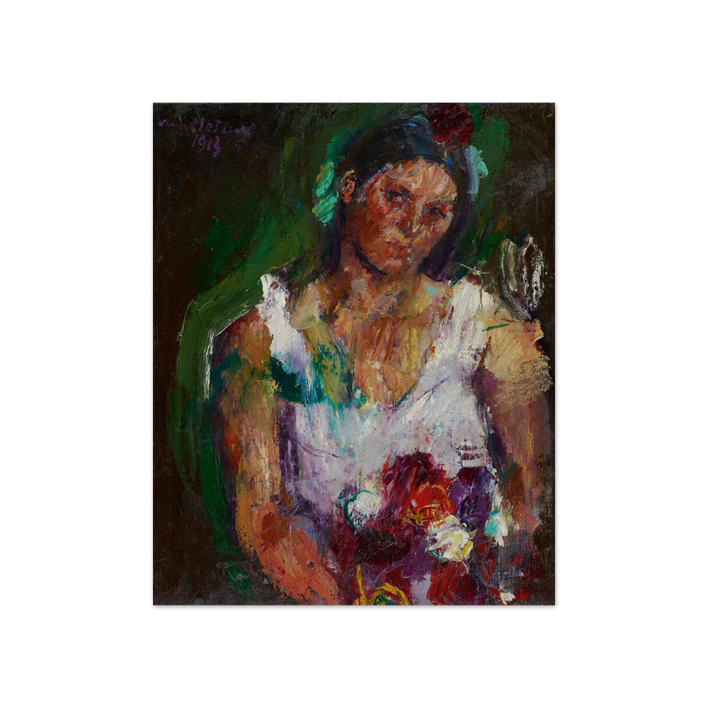 The Artist's Wife with Flowers by Anton Kolig - Compact / Full Bleed / No Frame