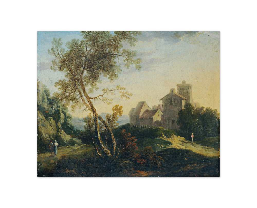 Ideal Landscape with Trees and Fortified Village (The Evening) by Johann Christian Brand - Compact / Full Bleed / No Frame