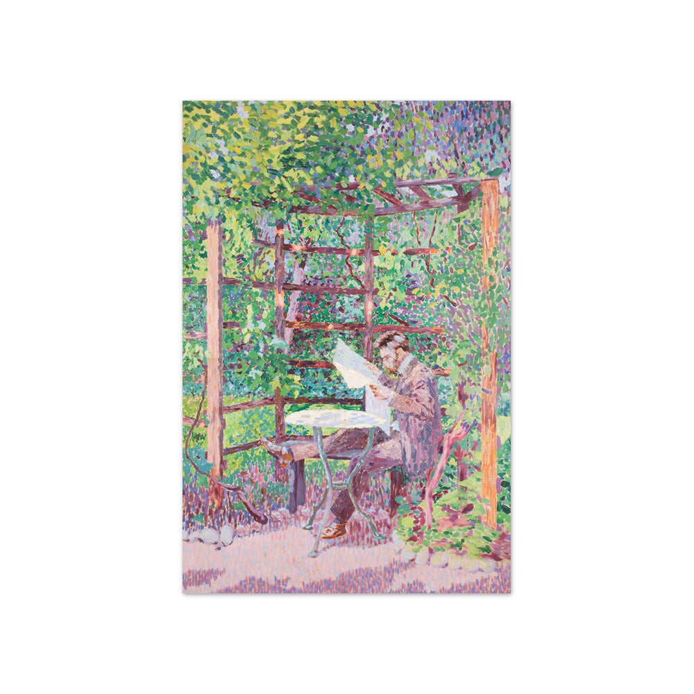 Reading Man in a Pavilion by Rudolf Junk - Compact / Full Bleed / No Frame