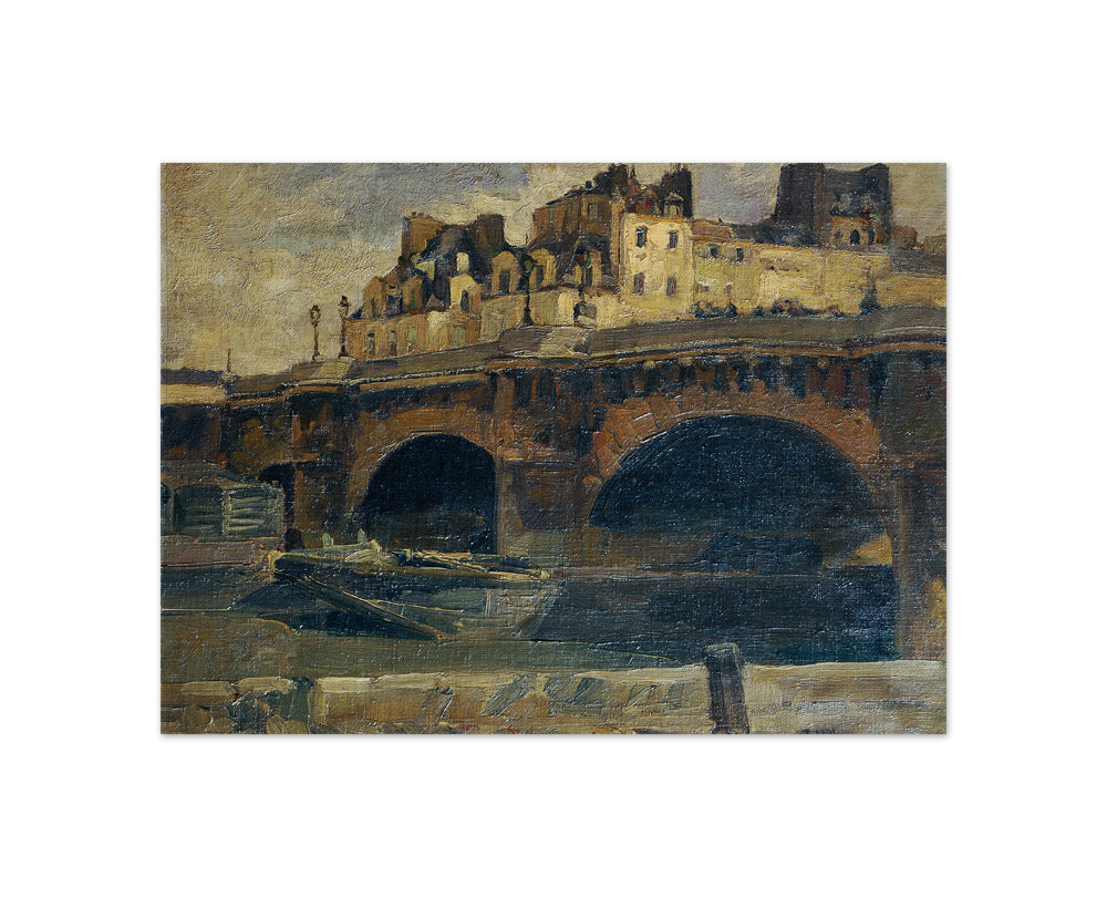 Paris landscape with Pont Neuf by Julius Ullmann - Compact / Full Bleed / No Frame