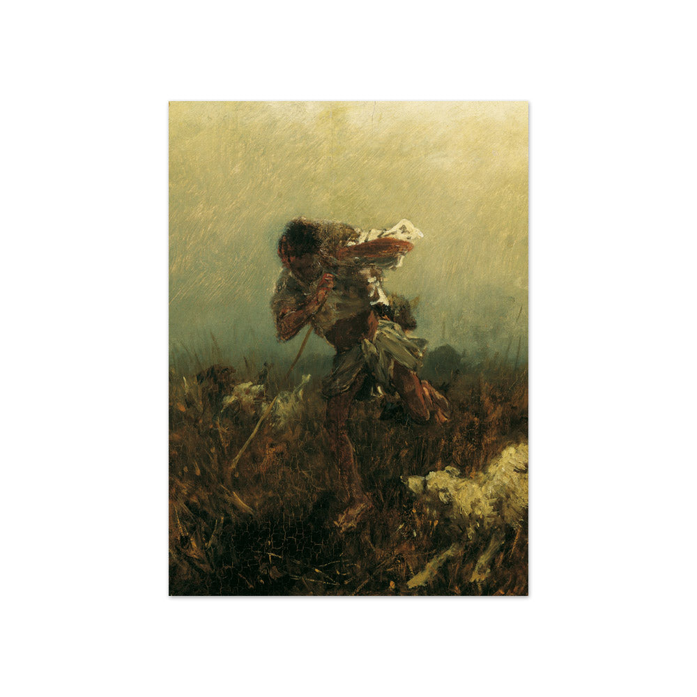 Boy chased by dogs by August von Pettenkofen - Compact / Full Bleed / No Frame