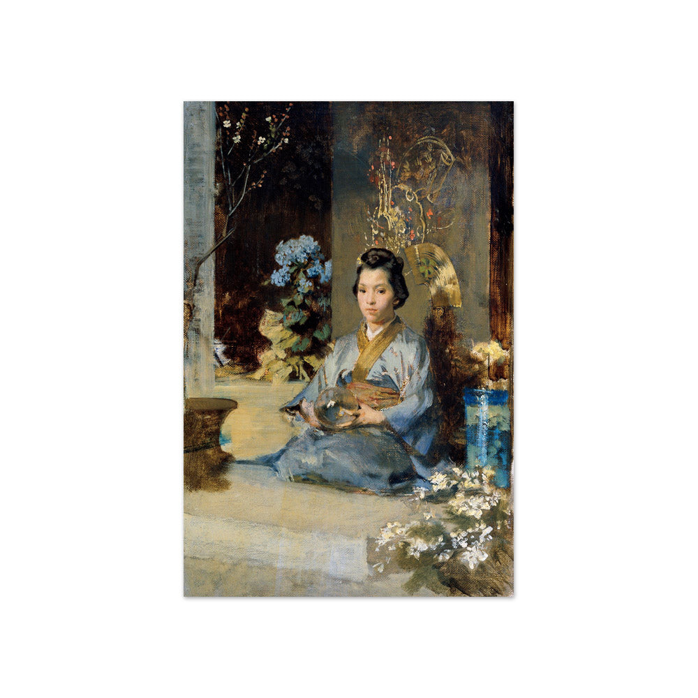 Japanese Woman in a Room by Julius Victor Berger - Compact / Full Bleed / No Frame