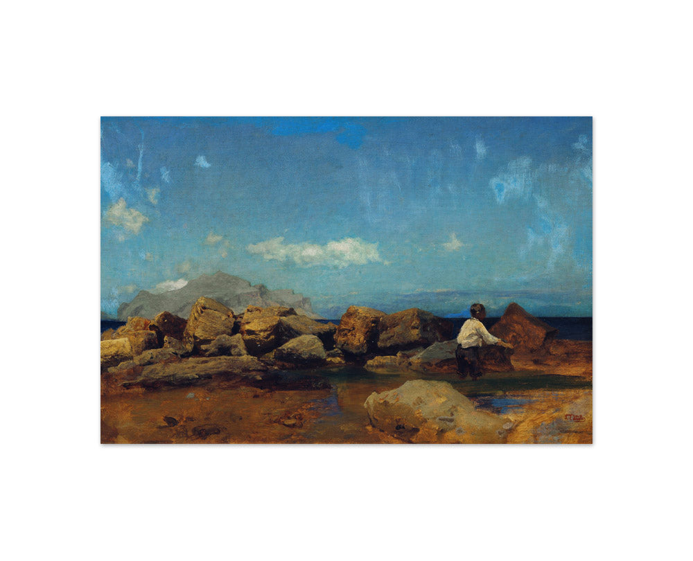 Seashore with Monte Pellegrino near Palermo by Leopold Carl Müller - Compact / Full Bleed / No Frame