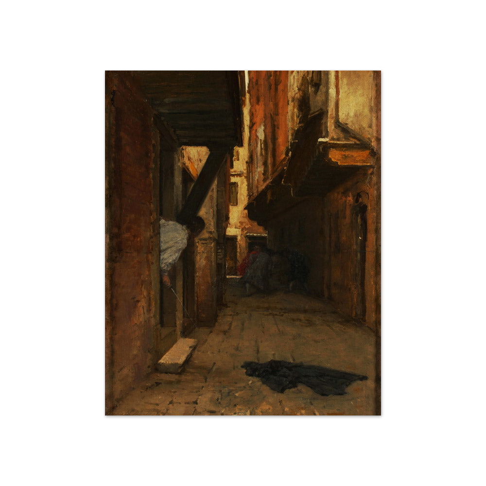 Street Fight in a Venetian Alleyway by August von Pettenkofen - Compact / Full Bleed / No Frame