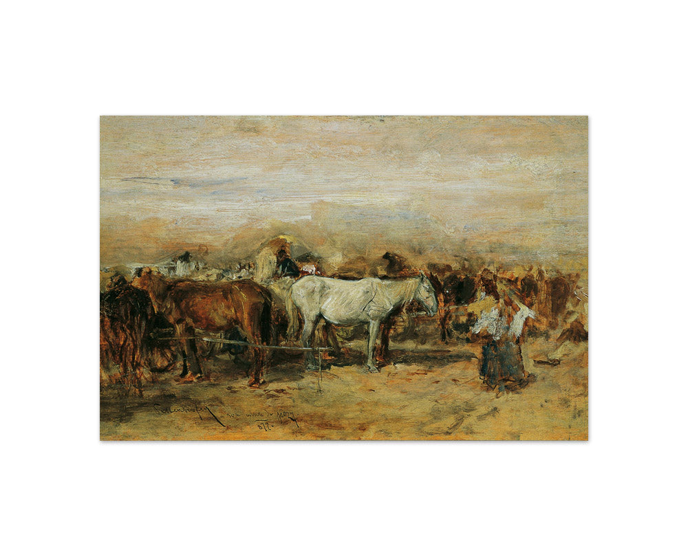 Horse market in Szolnok II by August von Pettenkofen - Compact / Full Bleed / No Frame