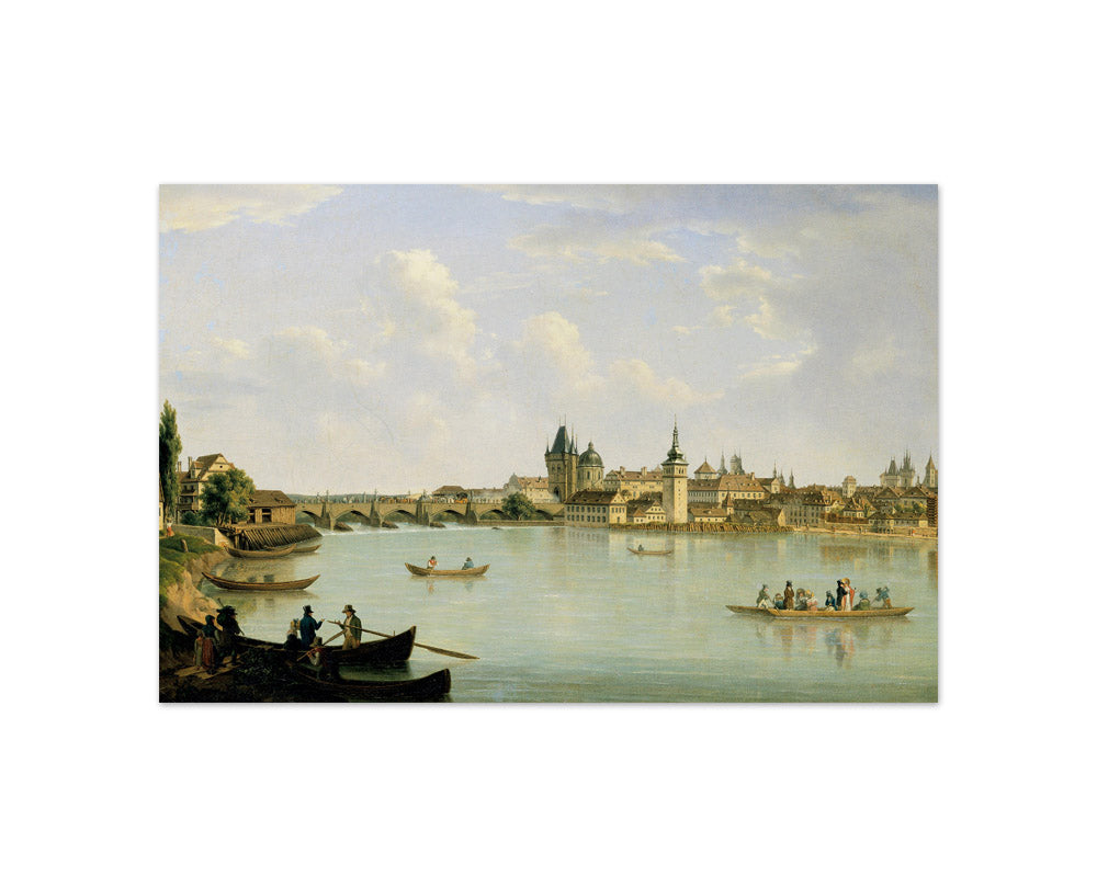 View of Prague with the Vltava Bridge (Charles Bridge) by Alois von Saar - Compact / Full Bleed / No Frame