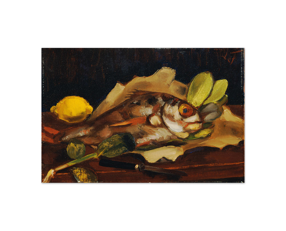 Fish Still Life with Lemon by Henri Victor Gabriel Le Fauconnier - Compact / Full Bleed / No Frame