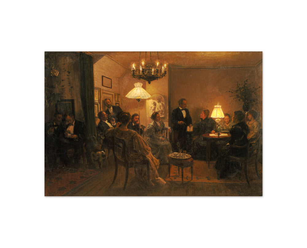 An Evening Party in the Artist's Home by Viggo Johansen - Compact / Full Bleed / No Frame