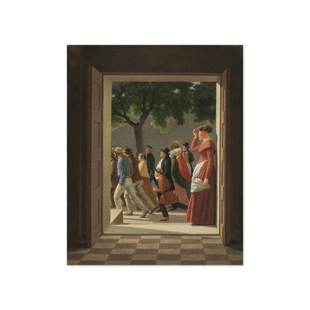 View through a Door to Running Figures by C.W. Eckersberg - Compact / Full Bleed / No Frame