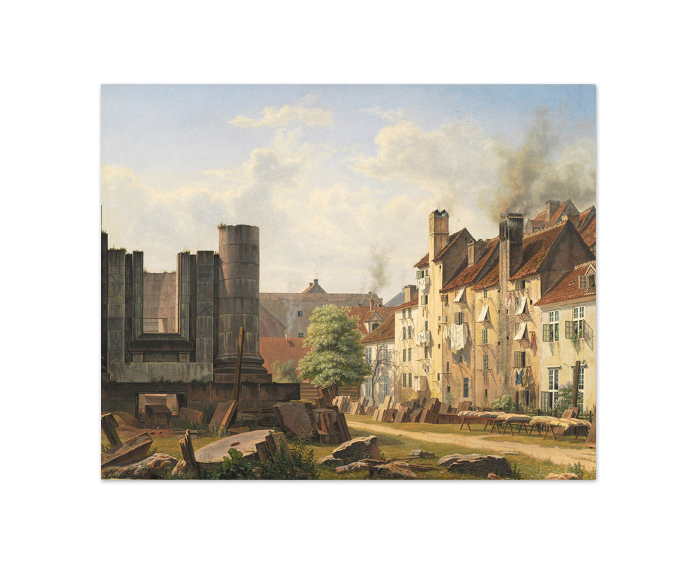 View of the Marble Square with the Ruins of the Uncompleted Frederik's Church by F. Sødring - Compact / Full Bleed / No Frame