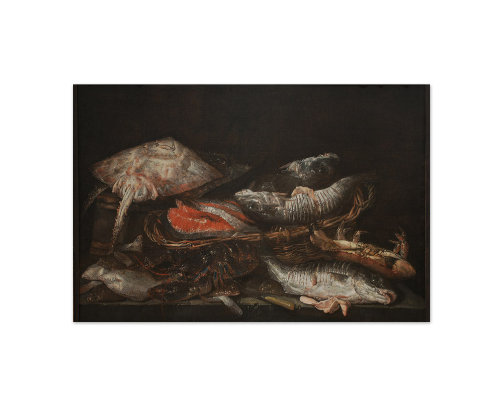 Still Life with Fish on a Stone Table by Abraham van Beijeren - Compact / Full Bleed / No Frame