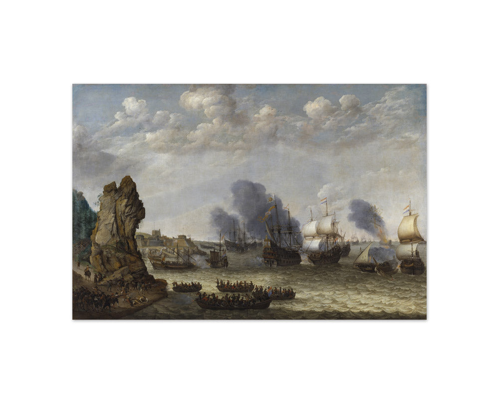 A Battle near a Coast between Spaniards and Disembarking Dutchmen by Abraham Willaerts - Compact / Full Bleed / No Frame