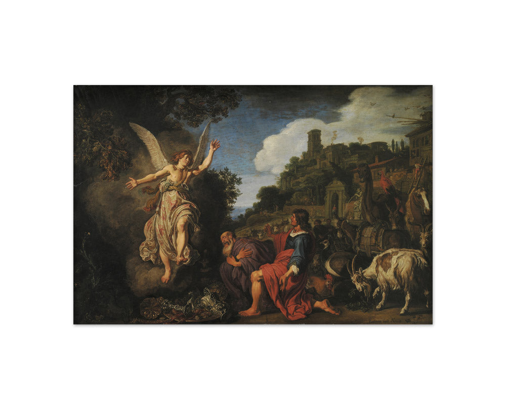 The Angel Raphael Takes Leave of Old Tobit and his Son Tobias by Pieter Lastman - Compact / Full Bleed / No Frame