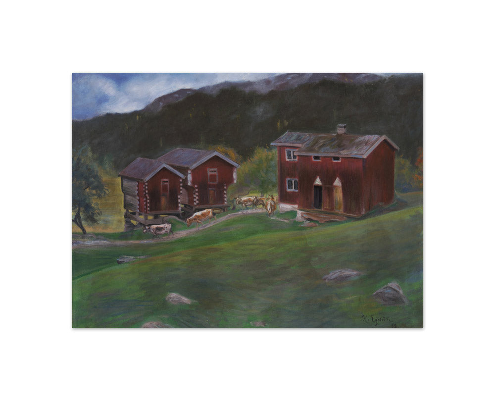 Farmyard at Åse in Telemarken, Norway by Halfdan Egedius - Compact / Full Bleed / No Frame