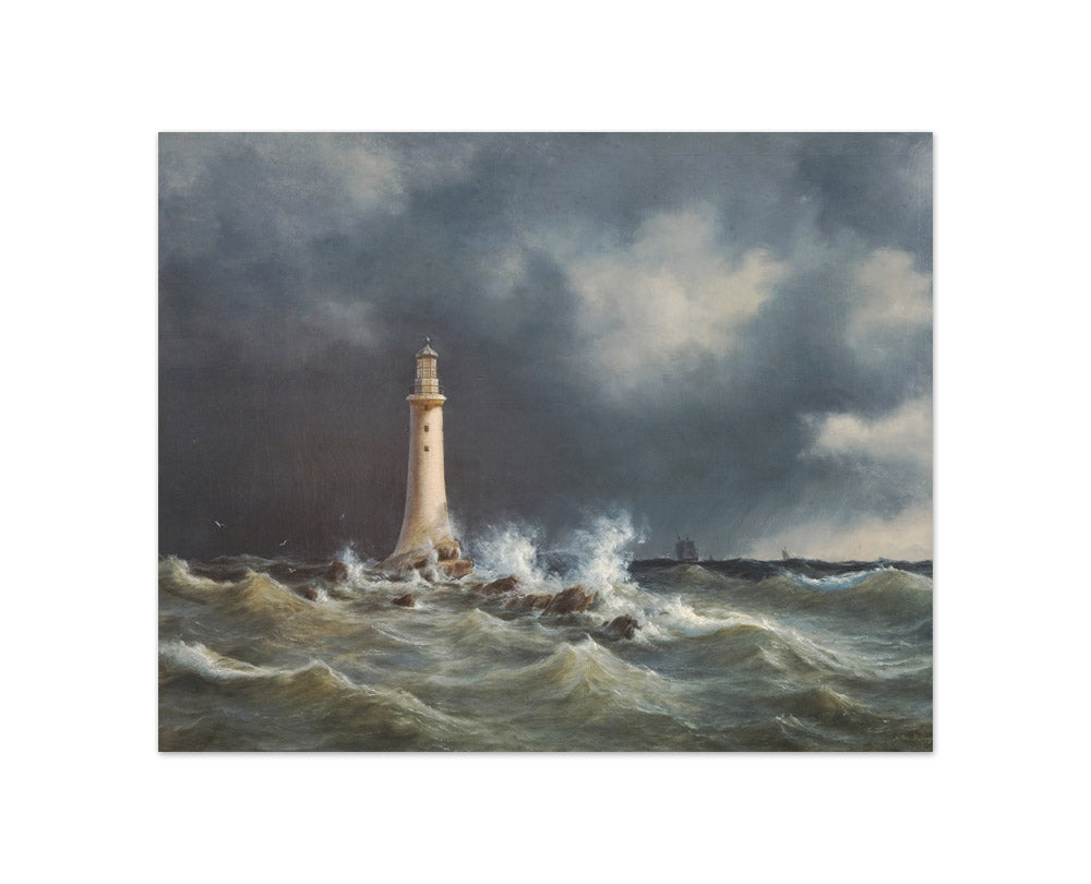 Eddystone Lighthouse by Anton Melbye - Compact / Full Bleed / No Frame
