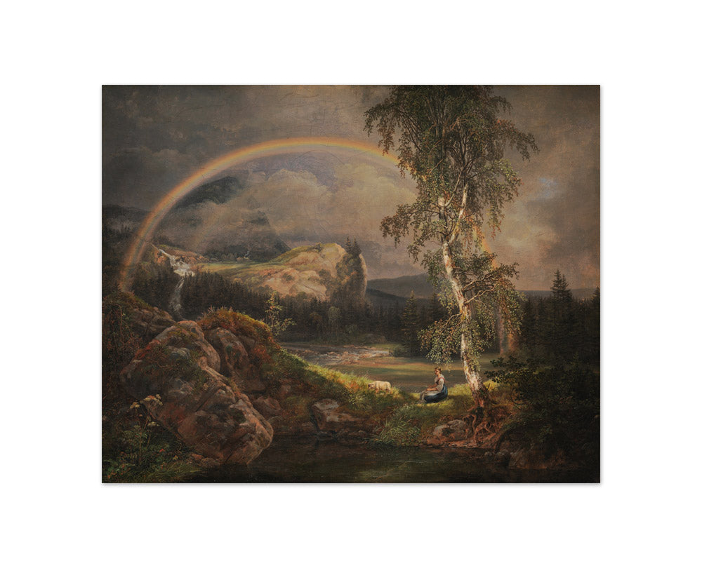 Norwegian Landscape with a Rainbow by J.C. Dahl - Compact / Full Bleed / No Frame