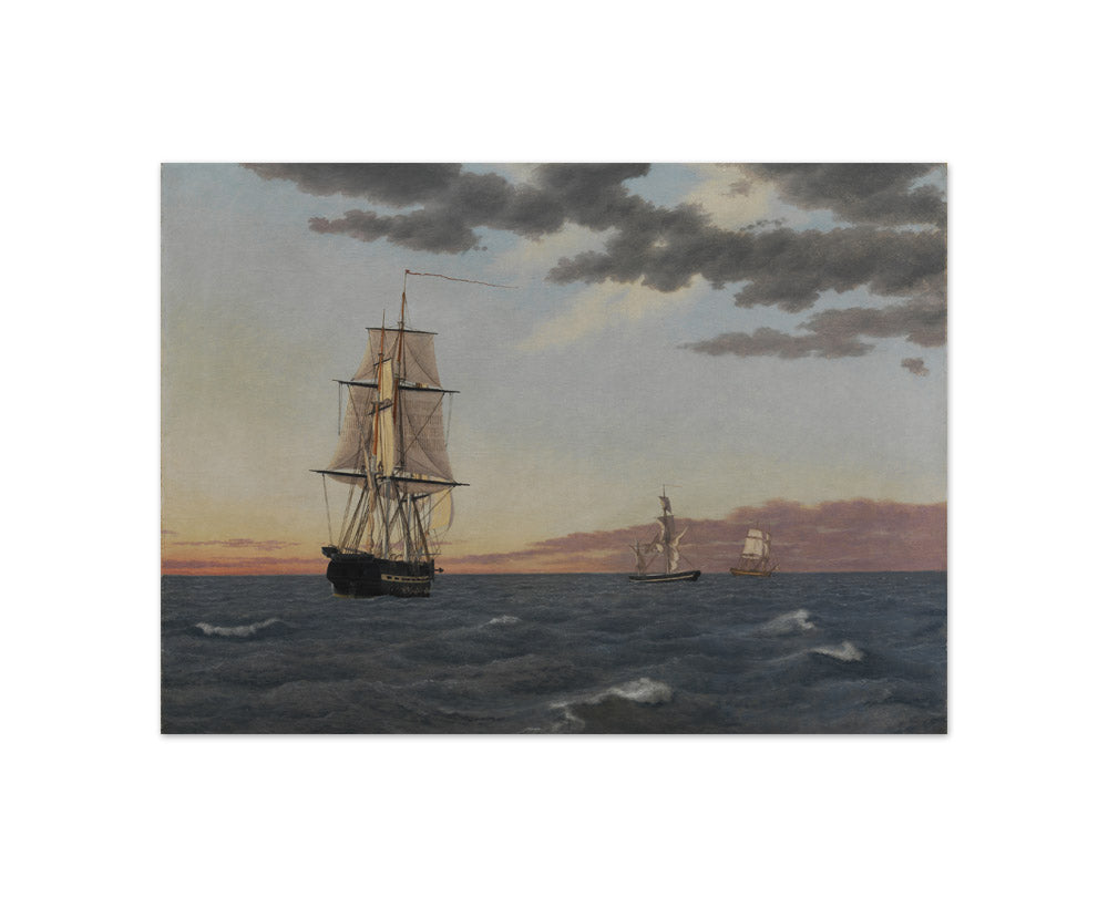 The Corvette "Galathea" Lying to in order to Send Help to the Brig "St Jean" by C.W. Eckersberg - Compact / Full Bleed / No Frame