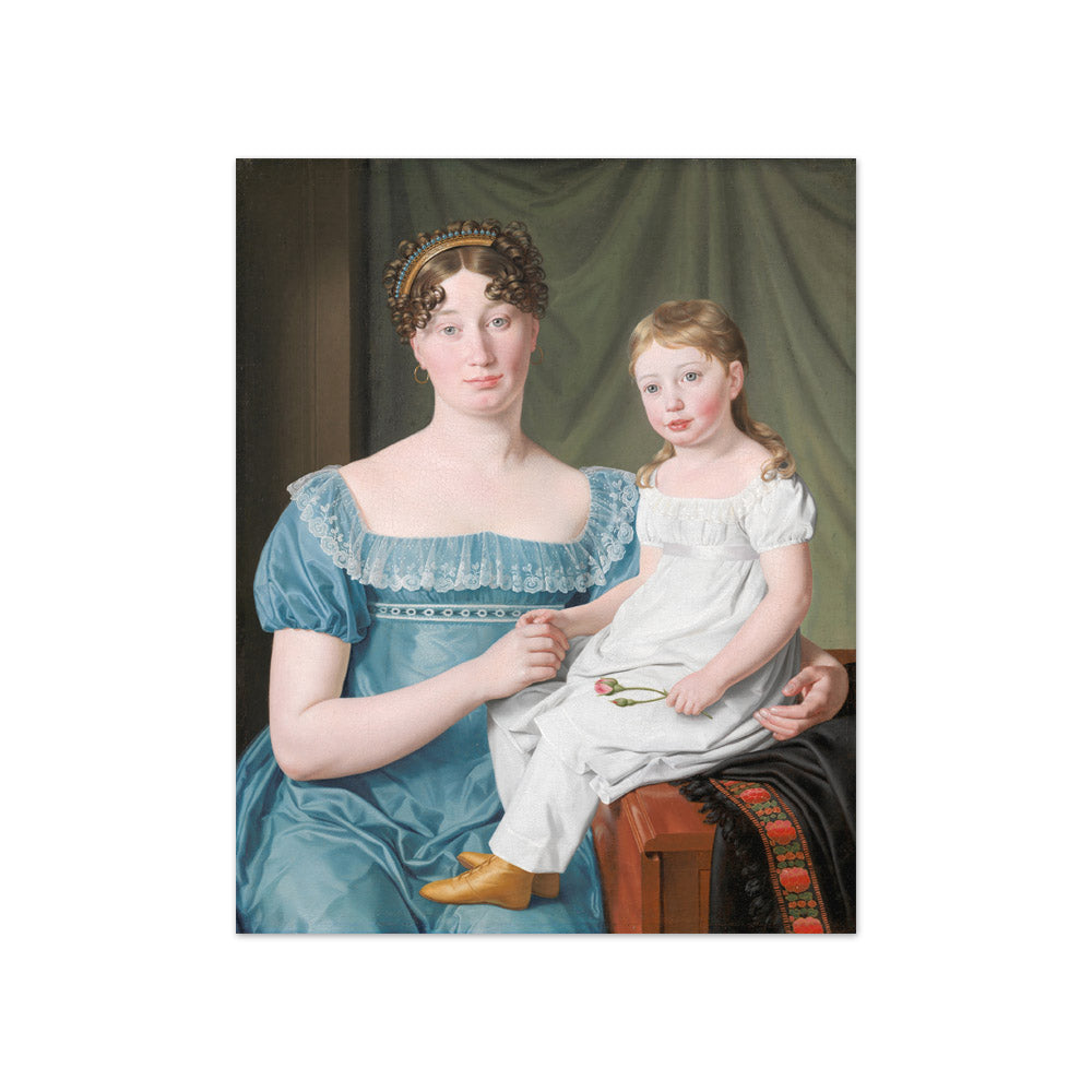 Portrait of a Noblewoman Sophie Hedvig Løvenskiold and her Three-Year-Old Daughter by C.W. Eckersberg - Compact / Full Bleed / No Frame