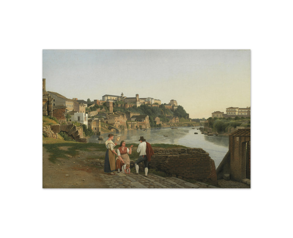 View of the Tiber towards the Aventin Hill in Rome by C.W. Eckersberg - Compact / Full Bleed / No Frame