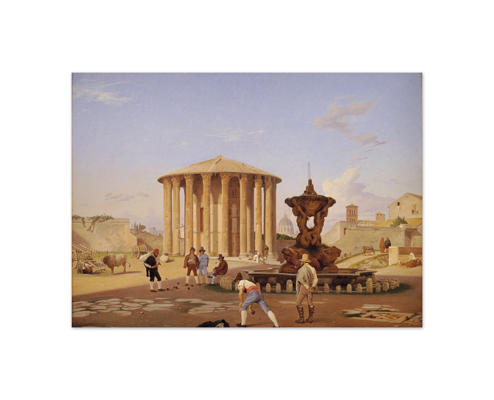 Piazza della Bocca della Verità with the so-called Vesta Temple in Rome by Constantin Hansen - Compact / Full Bleed / No Frame