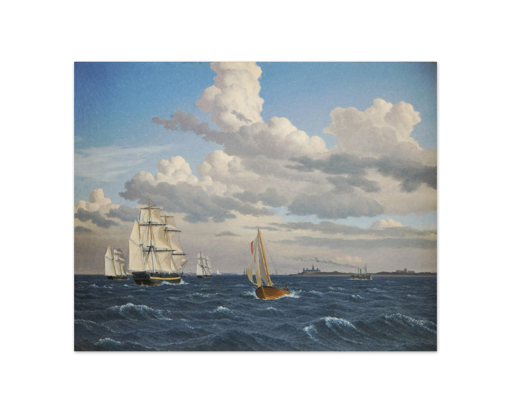 Ships in the Sound North of Kronborg Castle, Elsinore by C.W. Eckersberg - Compact / Full Bleed / No Frame