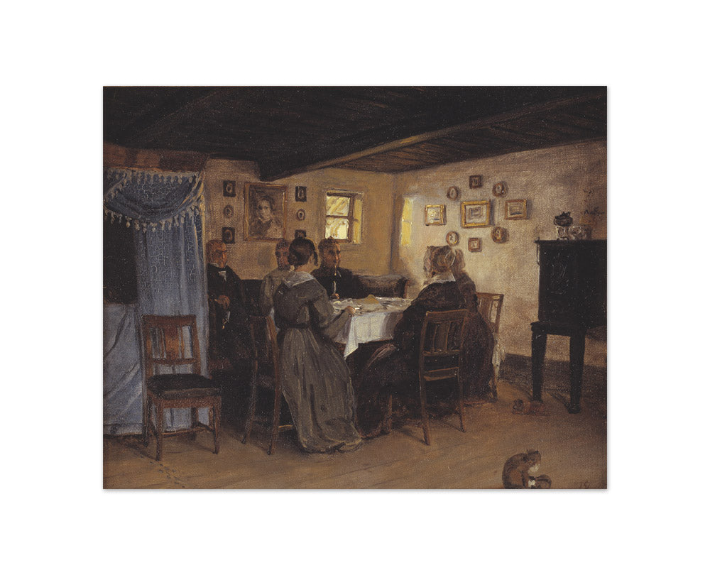 The Artist's Friends and Family Seated Round a Table. Vejby, North Zealand by P.C. Skovgaard - Compact / Full Bleed / No Frame