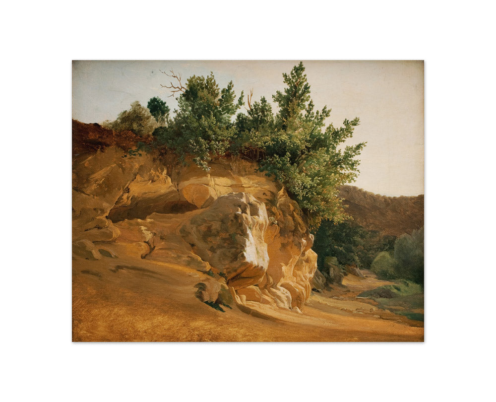 Italian Mountain Landscape with Overgrown Rock, probably near Olevano by Fritz Petzholdt - Compact / Full Bleed / No Frame