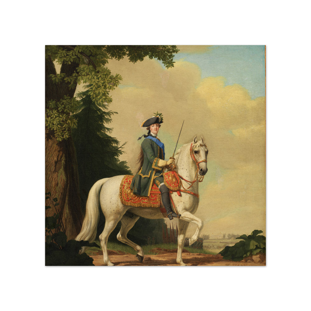 Catharina II of Russia in Life Guard Uniform on the horse "Brillante" by Vigilius Eriksen - Compact / Full Bleed / No Frame