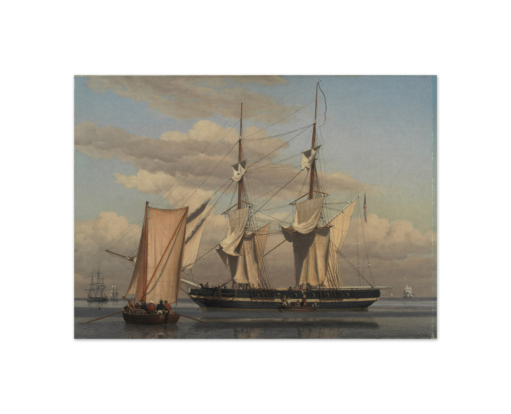 An American Naval Brig Lying at Anchor while Her Sails Are Drying by C.W. Eckersberg - Compact / Full Bleed / No Frame
