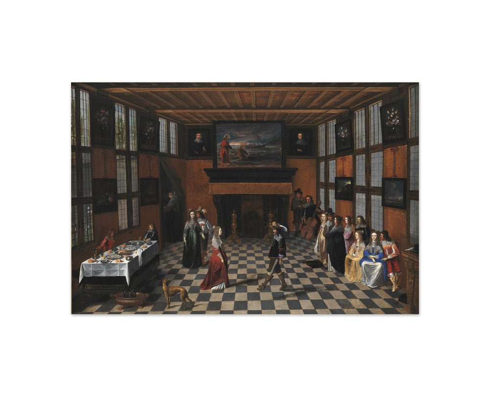 Dancing Party in an Interior by Christoffel Jacobsz van der Laemen - Compact / Full Bleed / No Frame